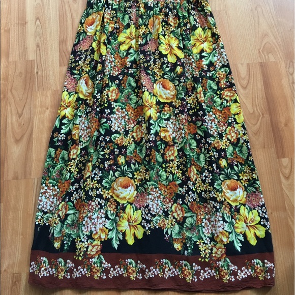 Zara Floral Print Yellow Midi Maxi Dress S Small - Picture 5 of 5
