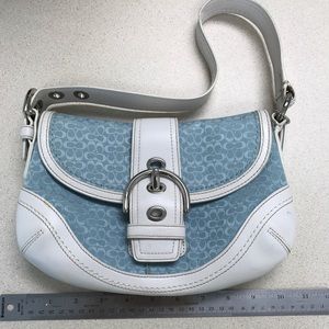 Coach mini signature jacquard hobo purse, used