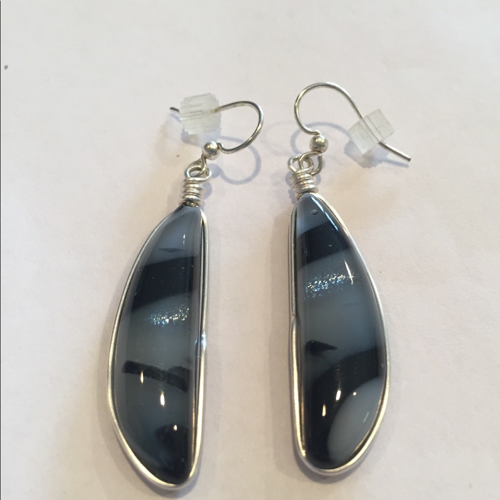 blown glass dangling earrings