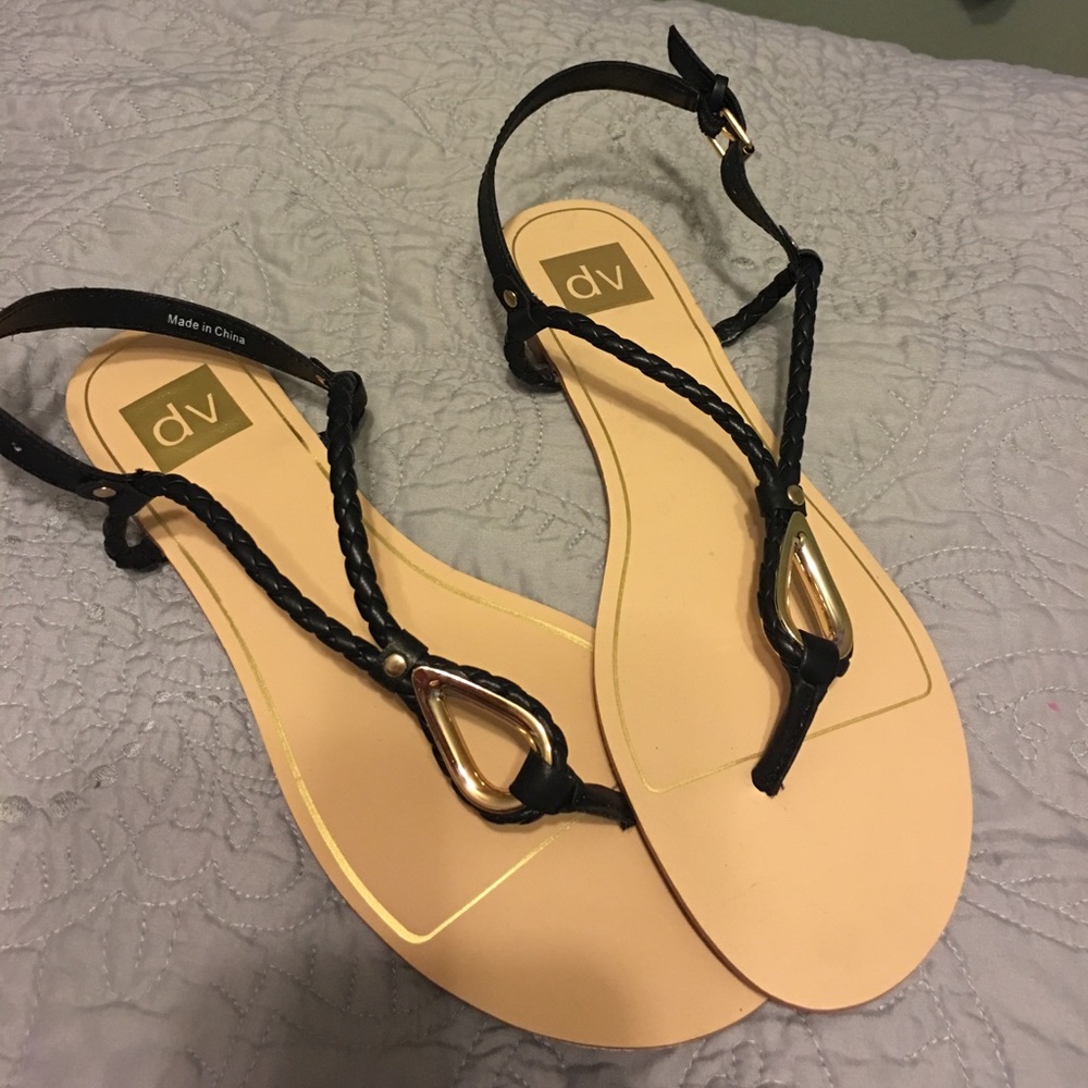 Black sandals sz 10 new flip flops