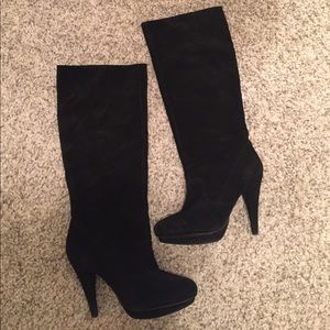 BCBG BLACK SUEDE BOOTS