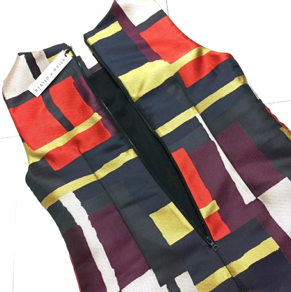 NWT!! Alice + Olivia Painted Grid Dress Size 4 - Picture 4 of 7