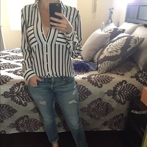 Express striped button down shirt size M