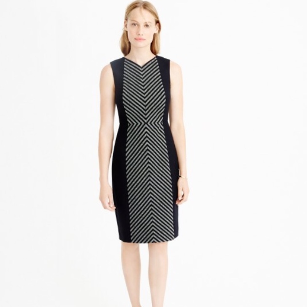 J. Crew Striped tweed sheath dress