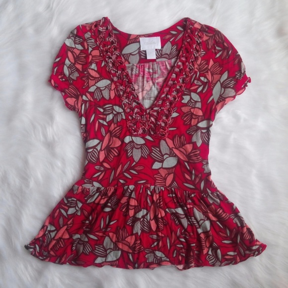 *SOLD* Anthropologie Deletta Knit Peplum Floral - Picture 3 of 6