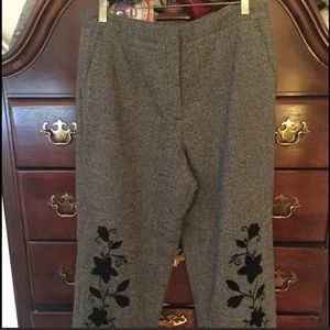 TALBOTS Wool Pants Size 14 With Applique On Legs Lined!
