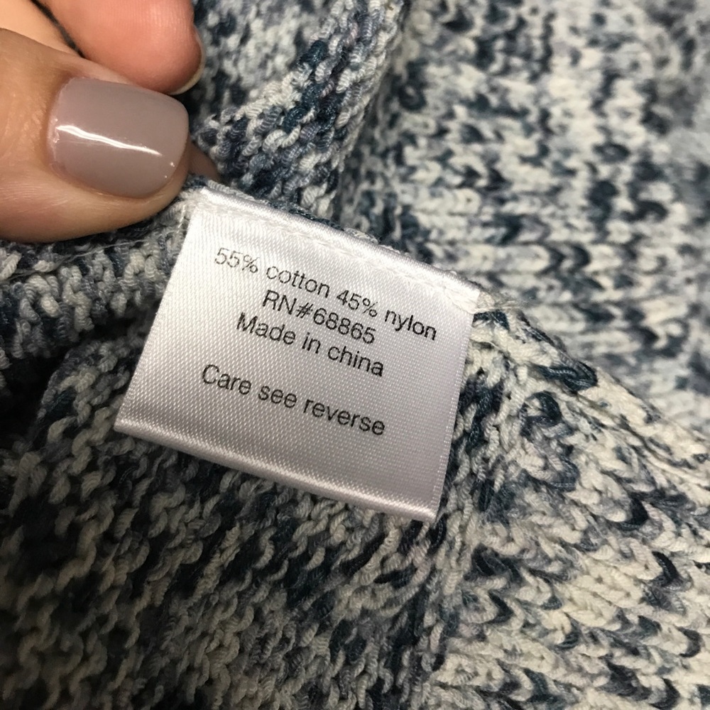 Avaleigh Ivory Blue Marled Crewneck Cropped LS - Picture 4 of 4