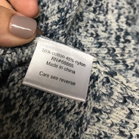 Avaleigh Ivory Blue Marled Crewneck Cropped LS - Picture 4 of 4