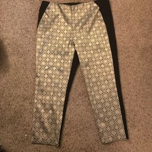 Gold and Black Jacquard Pants Lane Bryant NWOT