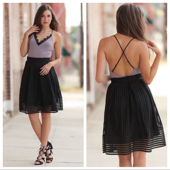 ❤️ Black Mesh Circle Skirt - Picture 4 of 5