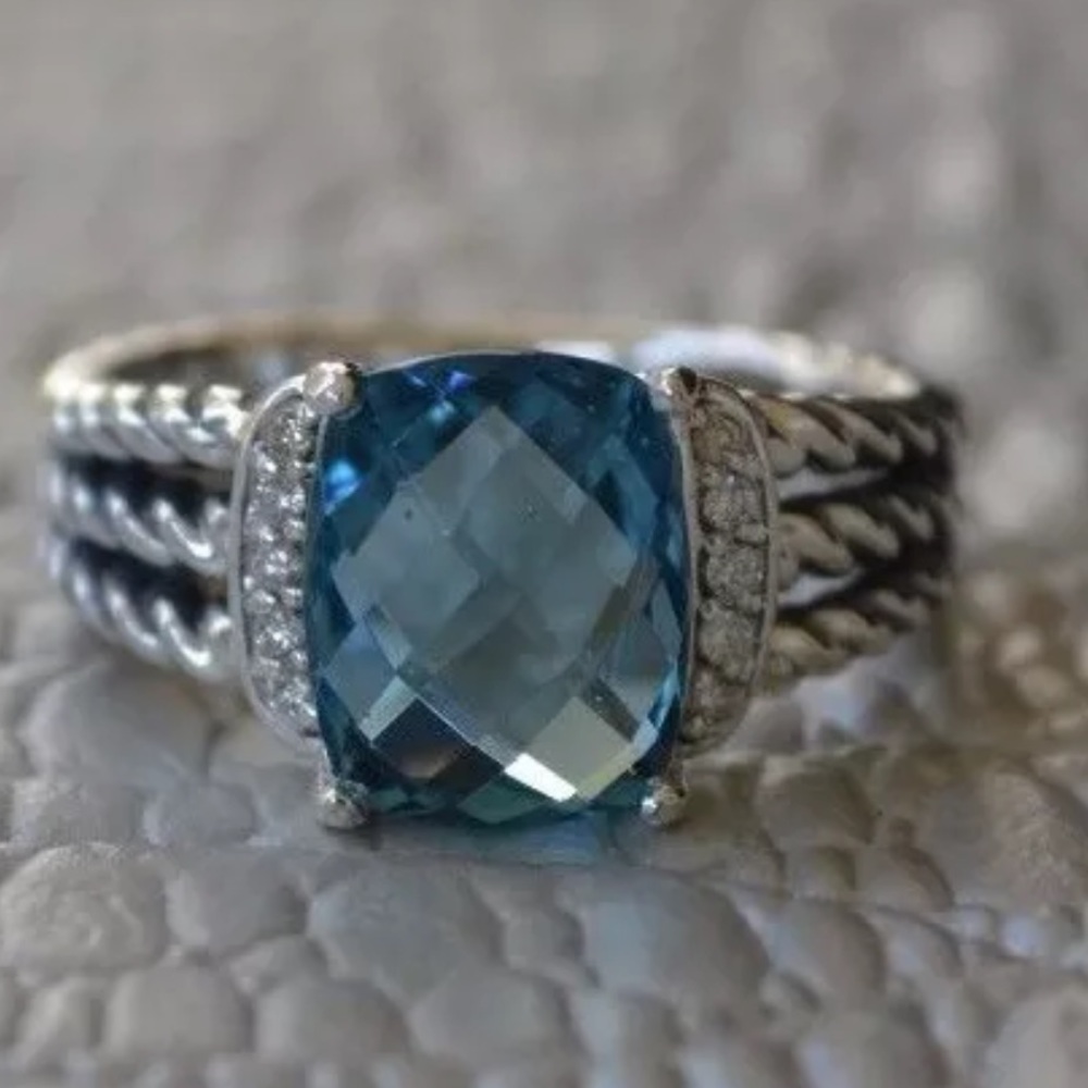 David Yurman Wheaton Hampton Blue Topaz Ring
