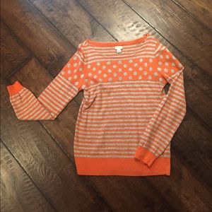 J Crew Striped and Polka Dot Sweater