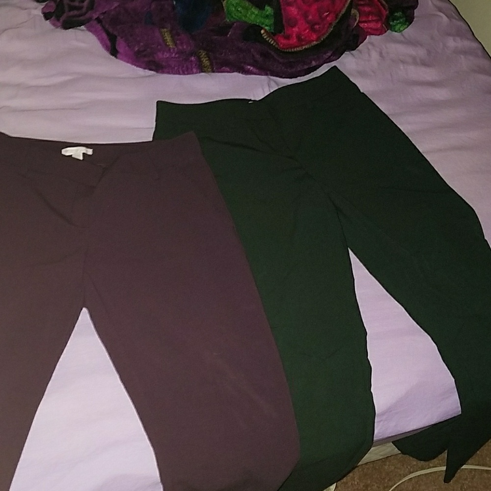 NY&Co. Green and Plum pants