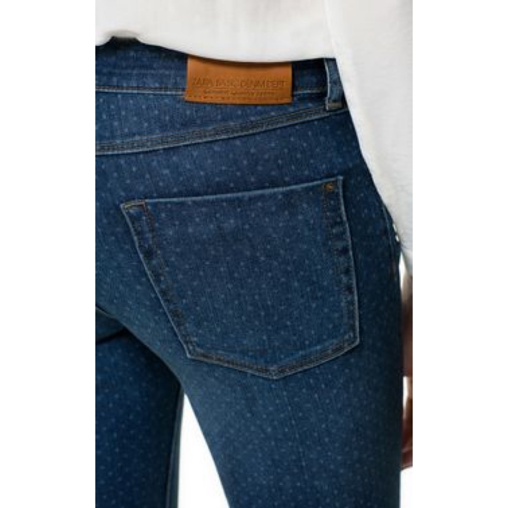 ZARA SKINNY JEANS w LIGHT POLKA DOTS
