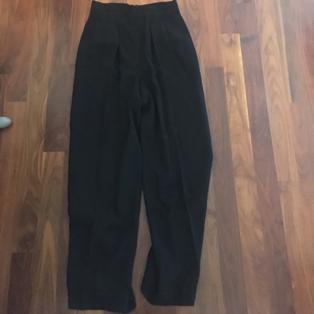 Black wide high waisted trousers