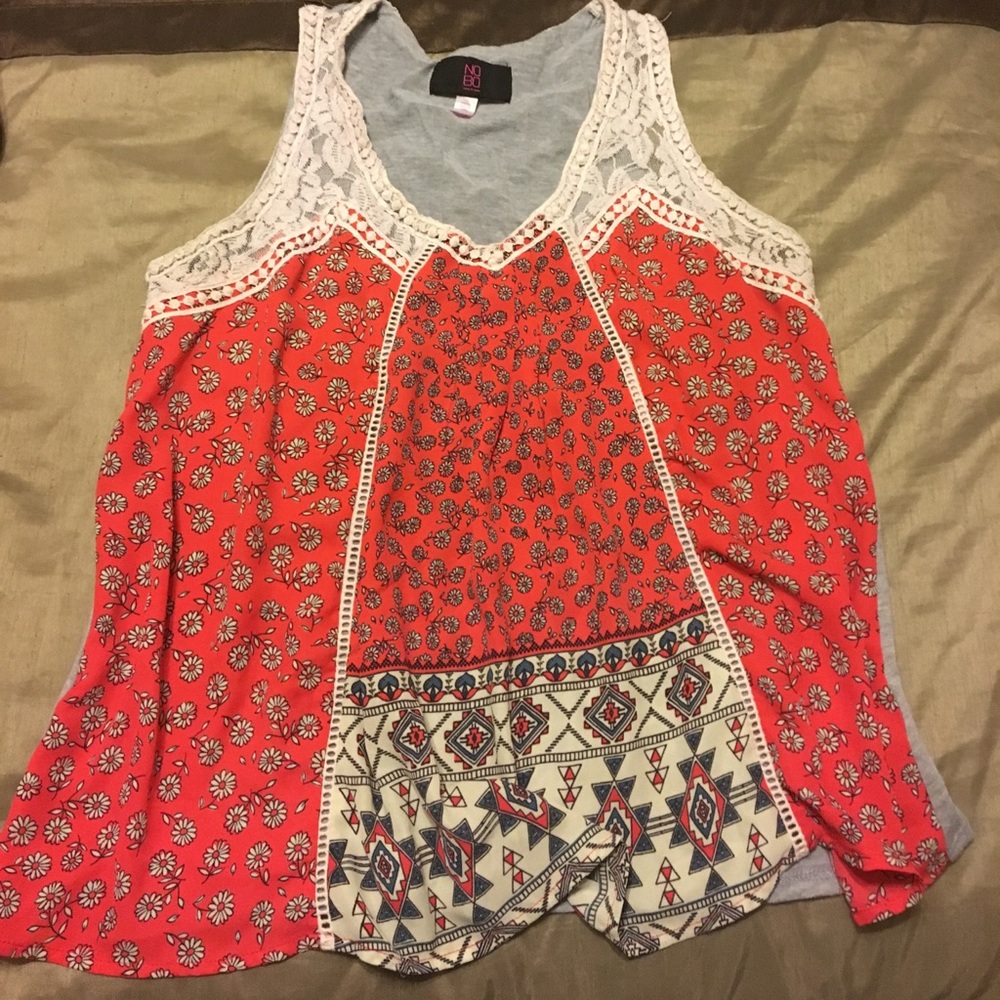 Lacy shouldered tank top