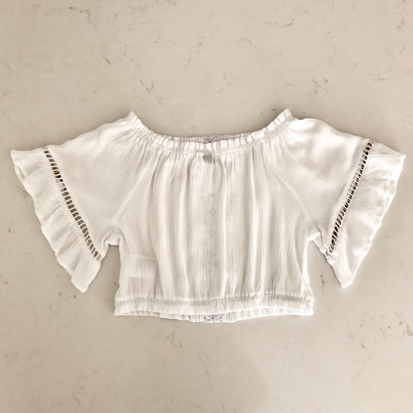 **CLOSET CLOSING 8/28** Off Shoulder Crop Top - Picture 2 of 4