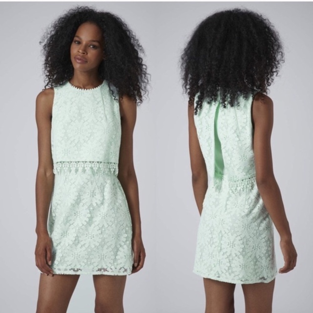 Topshop Mint Lace Dress - Size 4