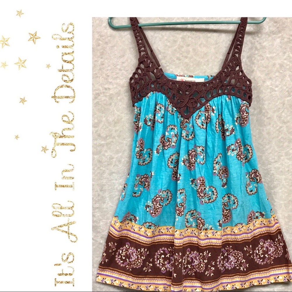 Debbie Miller Woven Details Boho Paisley Tunic