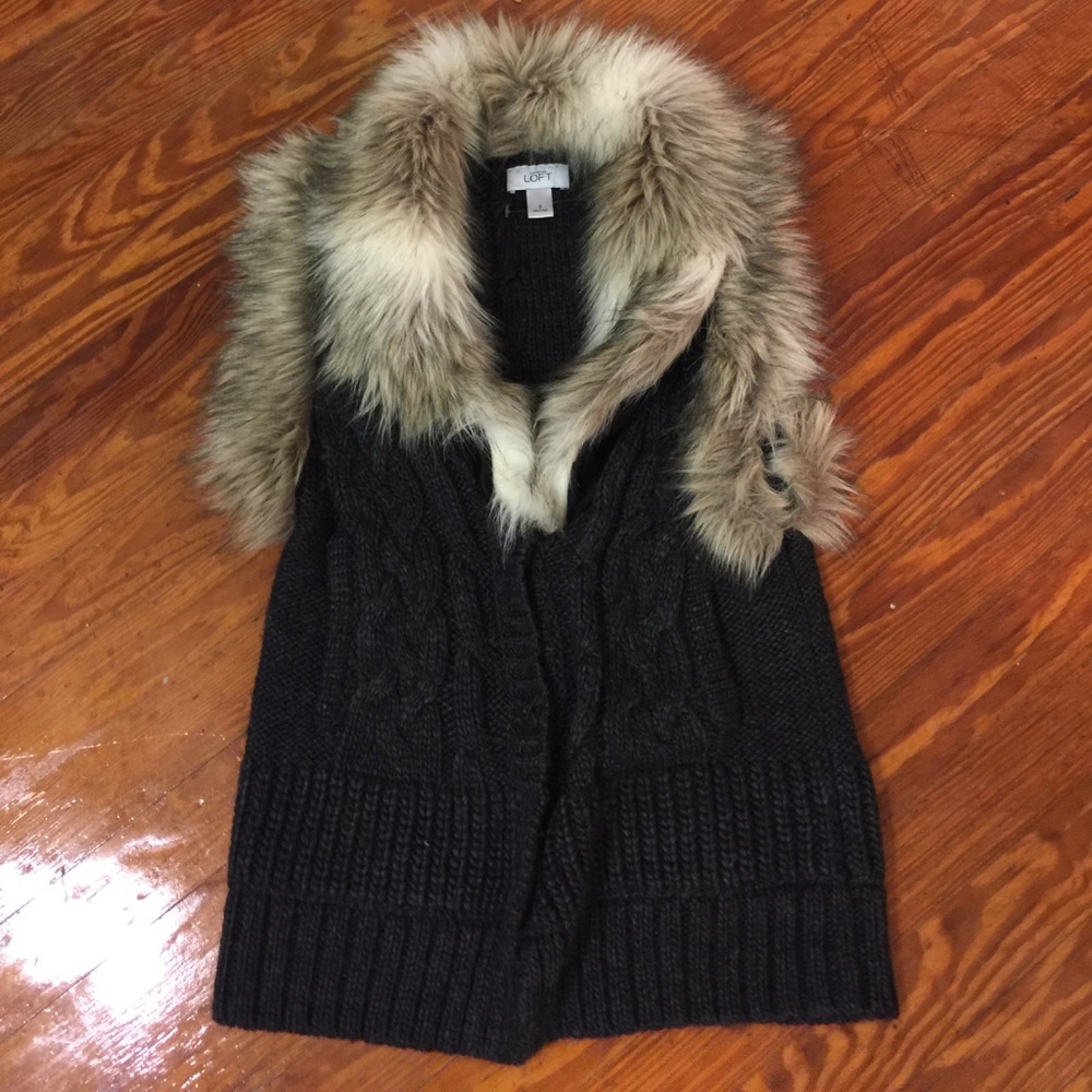 Loft Fur-Lined Sweater Vest