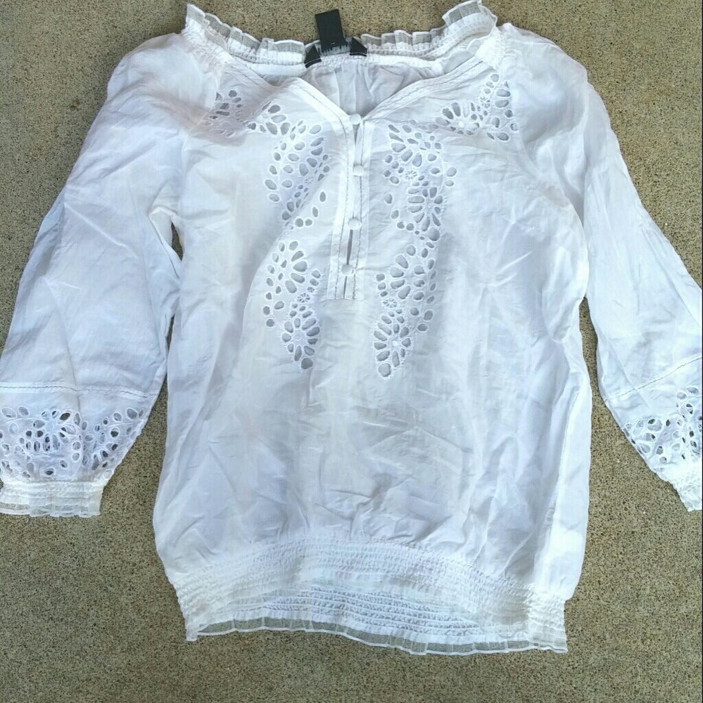 White Eyelet Lacy Blouse