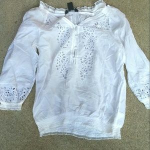 White Eyelet Lacy Blouse