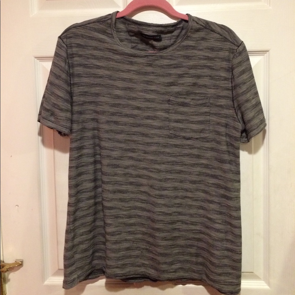 John Varvatos Star USA gray striped distressed tee