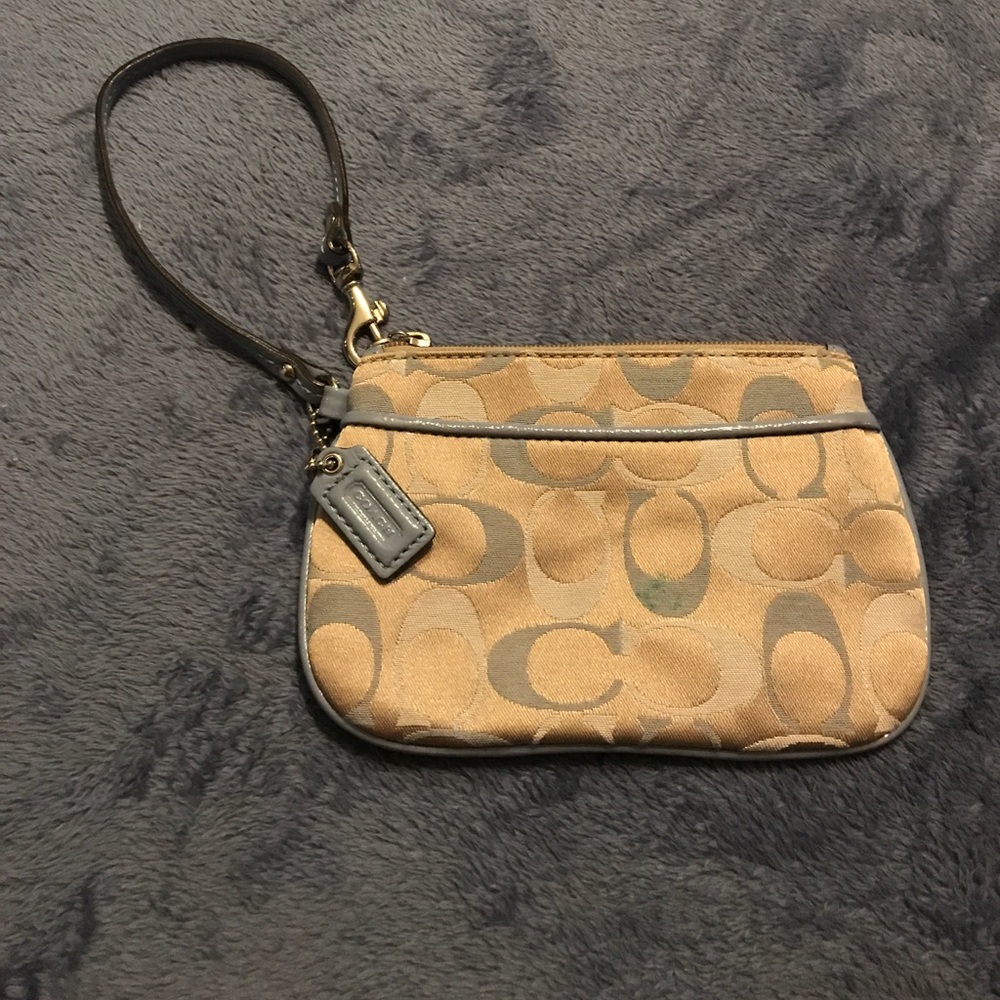 Small Coach signature wristlet