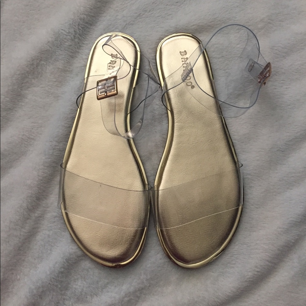 Clear Simple Strap Flat Sandals