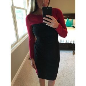 Black & Red Fitted Cocktail Dress