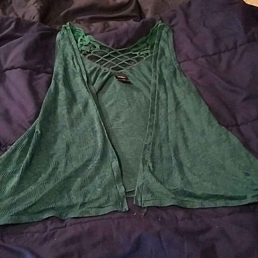 Teal vest cover up