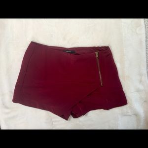 Burgundy Skort with Zipper detail