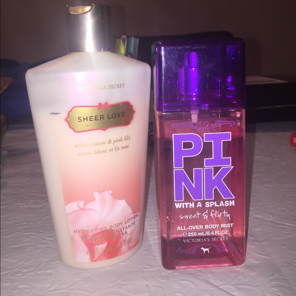 VS PINK body mist and lotion