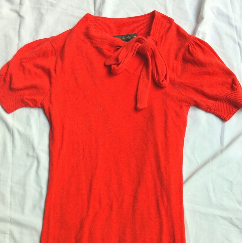 Forever 21 Coral Tie Knit Top