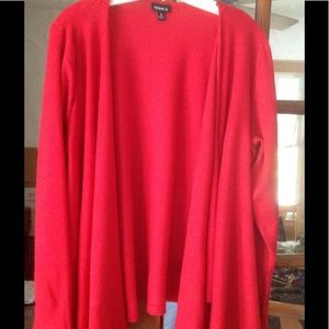 Plus size, red sweater w/ pockets