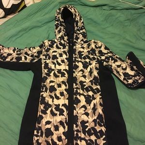 J. Crew Gorgeous Blue Flower Hooded Jacket