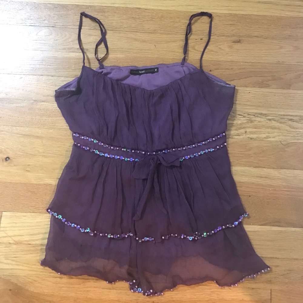 Hazel haze purple beaded tank