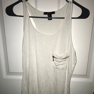 White Zip Pocket Tank