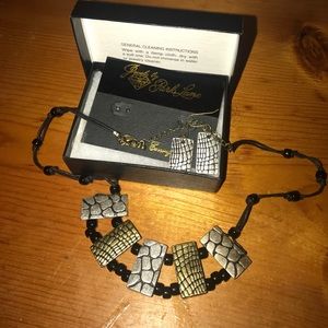 Lightly beaded Necklace and earring set.