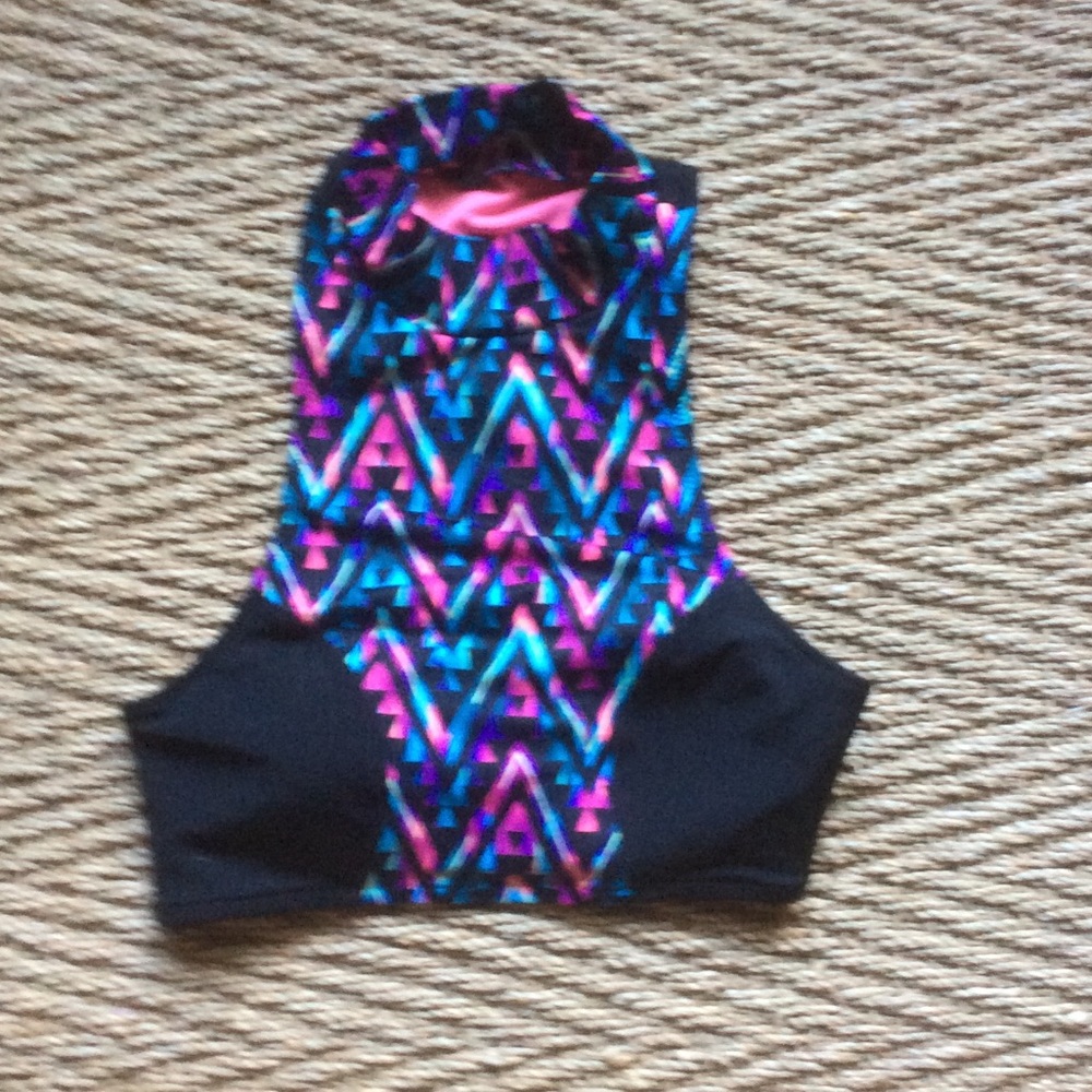 PINK VICTORIAS SECRET HIGH NECK GEOMETRIC HALTER NWOT