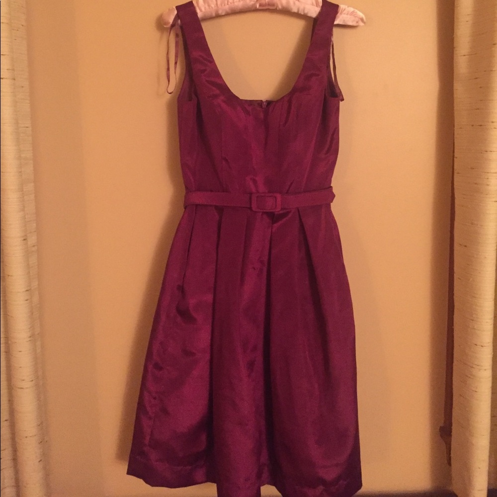 Raspberry Belted Retro look Cocktail Dress