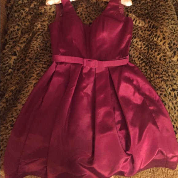 Raspberry Belted Retro look Cocktail Dress - Picture 5 of 8
