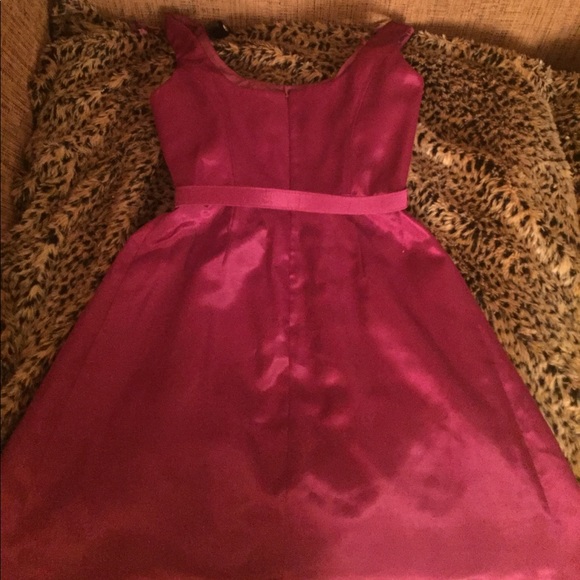 Raspberry Belted Retro look Cocktail Dress - Picture 6 of 8