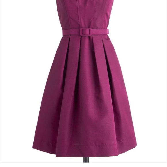 Raspberry Belted Retro look Cocktail Dress - Picture 8 of 8
