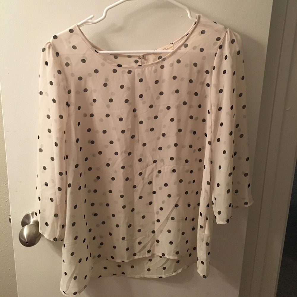 White polka dot blouse
