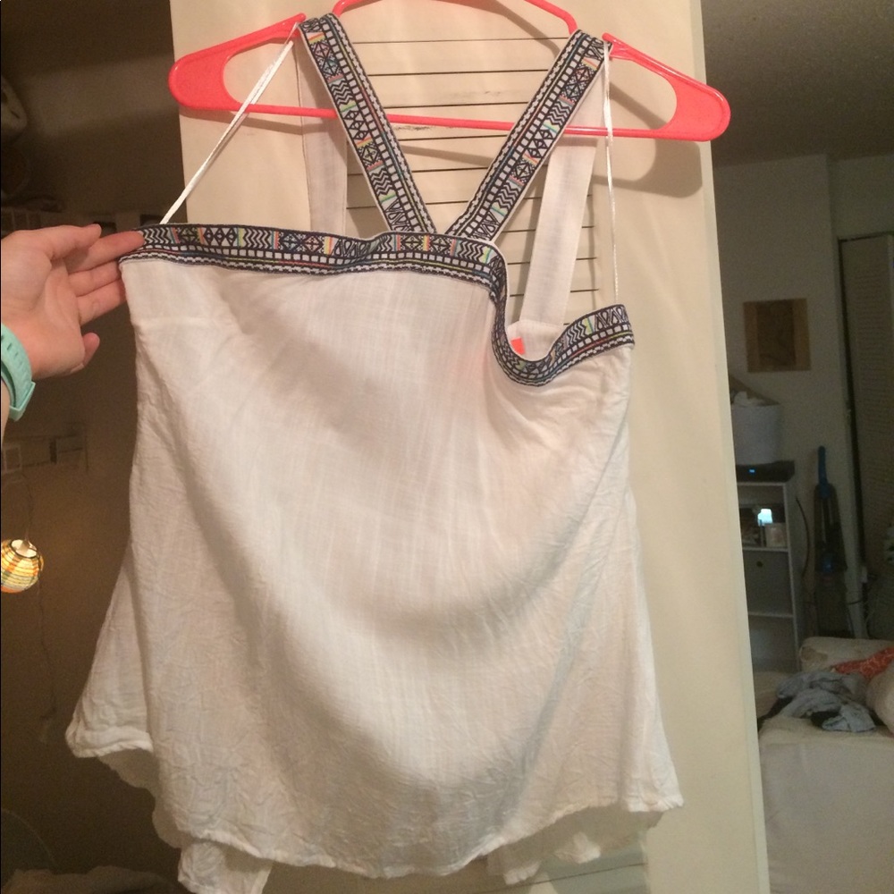 White halter top w tribal print