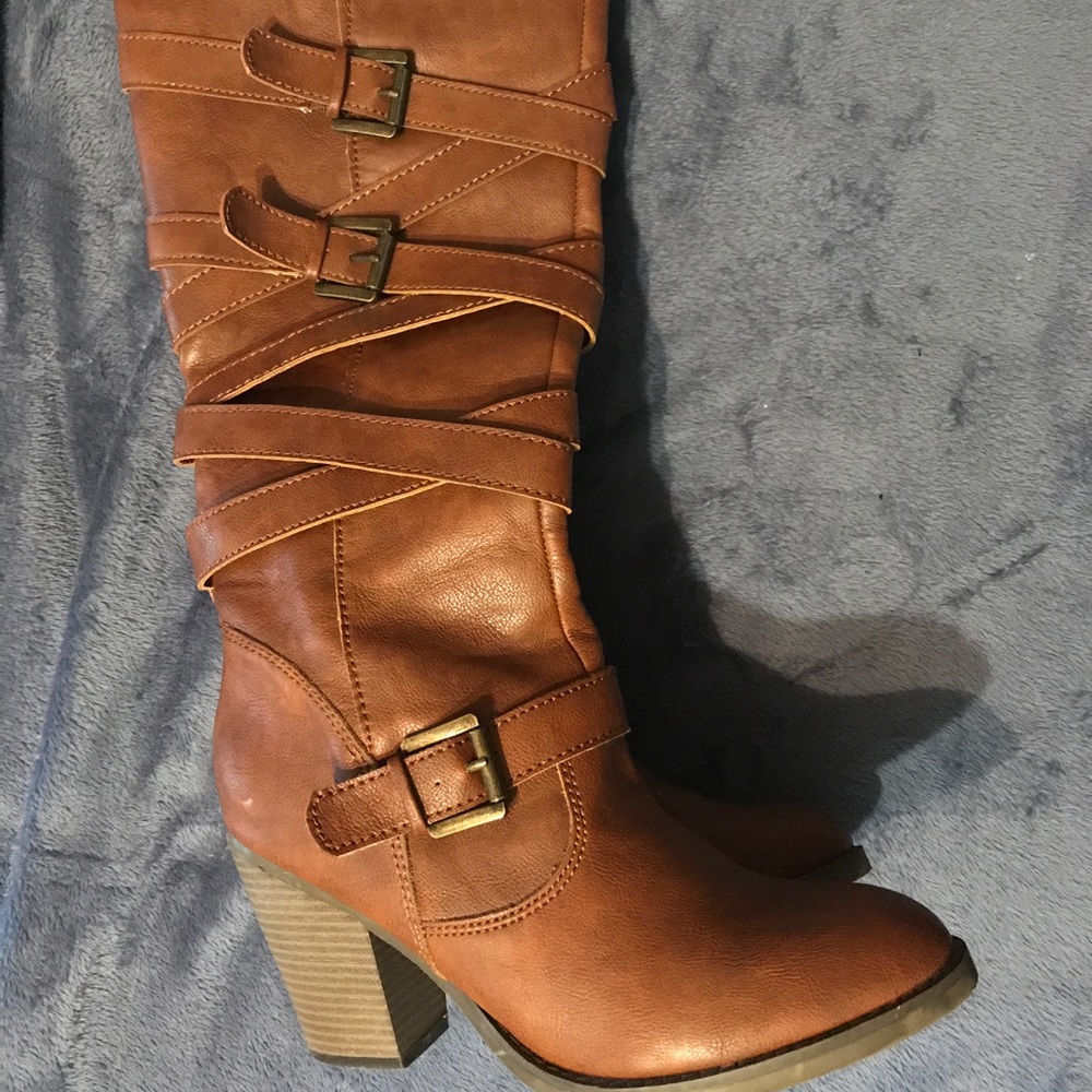 Madden Girl belted knee high boots