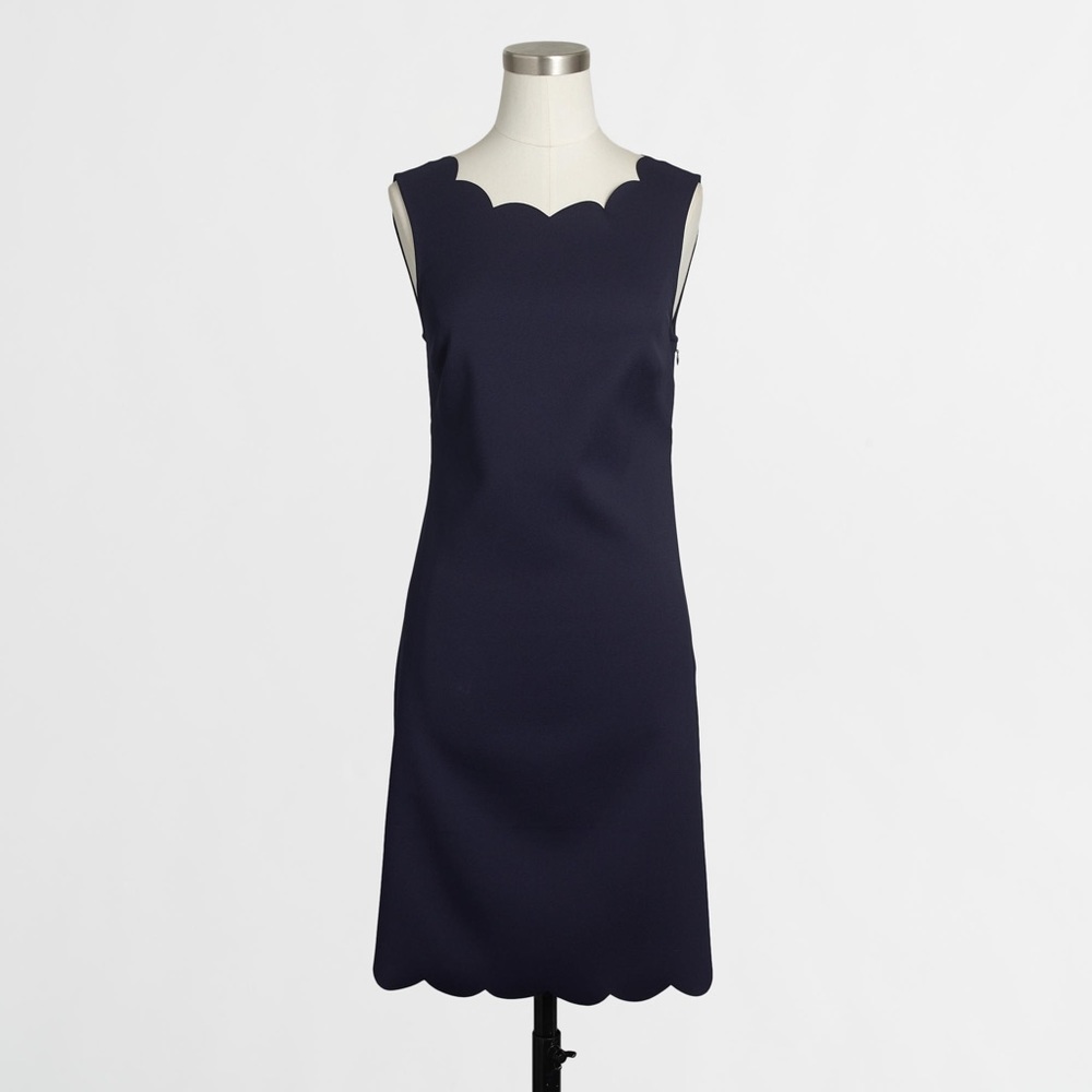 J.crew factory scalloped trim dress