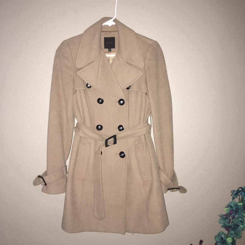 The Limited khaki tan wool peacoat XS