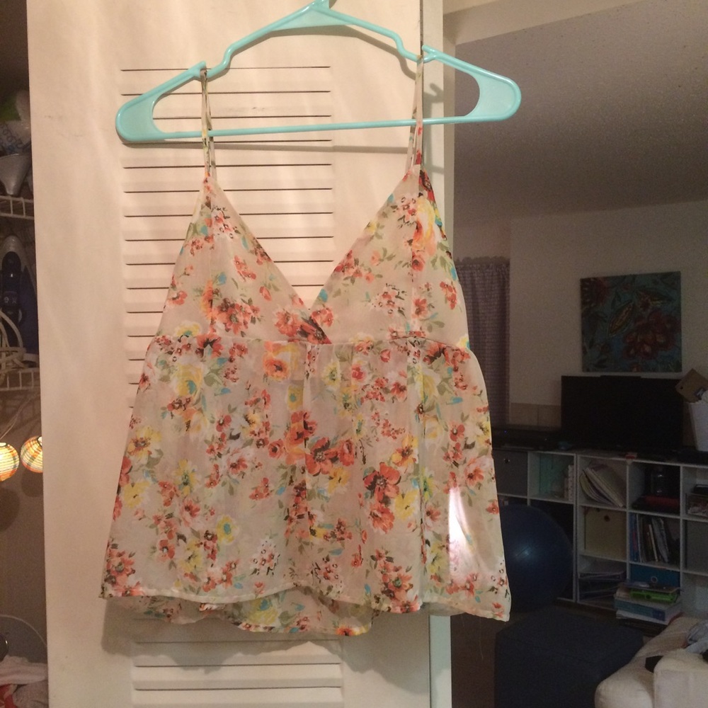 Floral spaghetti top